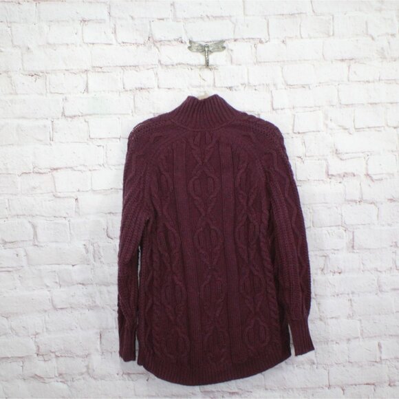 LL Bean Cozy Fisherman Sweaters and Pullovers Burgundy Size Small - Picture 6 of 11